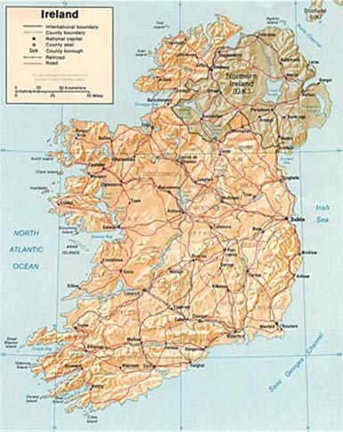 Road Map of Ireland