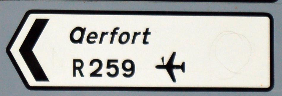 Irish Airport Road Sign