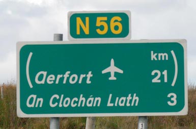 Southern Ireland Road Sign